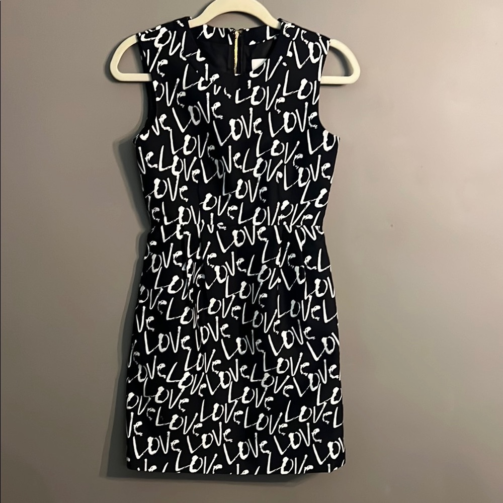 Kate Spade Mindy “Love” Black and White Sheath Mini Dress